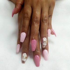 Acrylic 3D nails Design